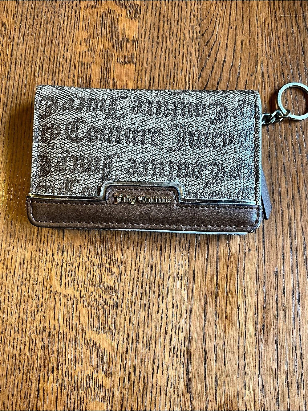Juicy Couture Wristlet Wallet Brown & White